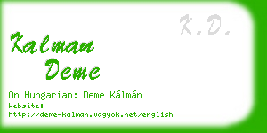 kalman deme business card
